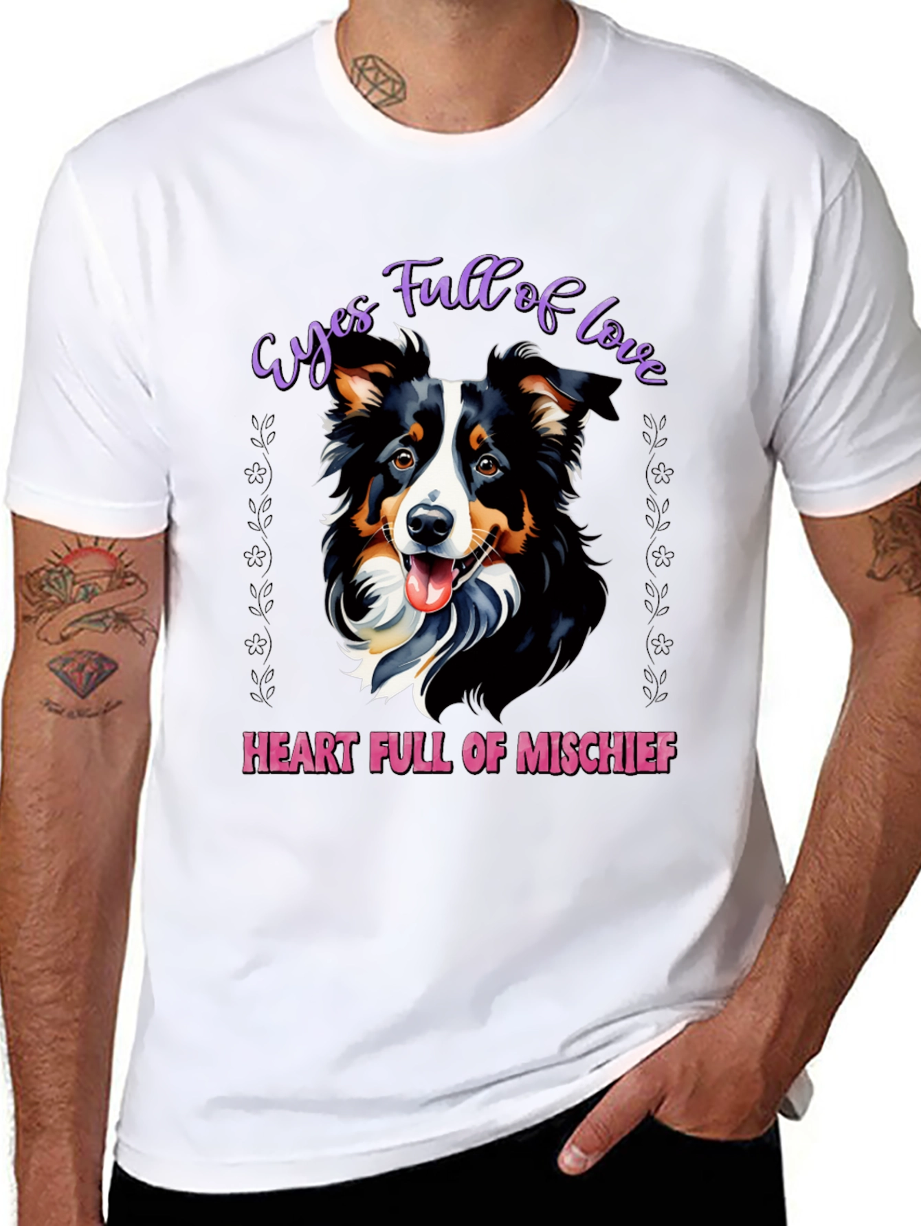 Black Eyes Full of Love Dog Graphic T-Shirt view 8