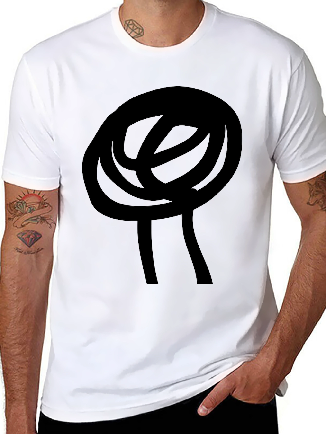 Black Abstract Graphic Print Black T-Shirt view 8