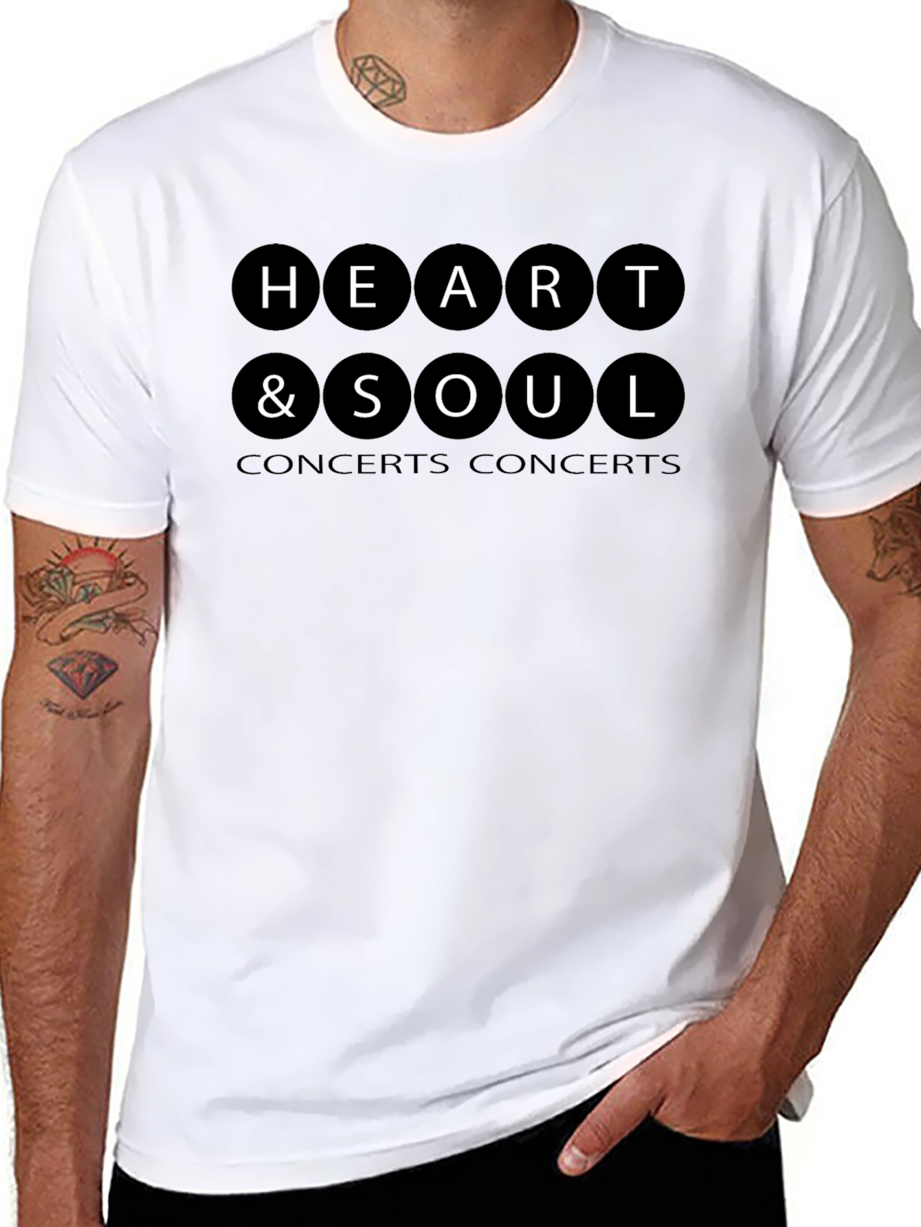 Black Heart & Soul Concerts Black T-Shirt view 8