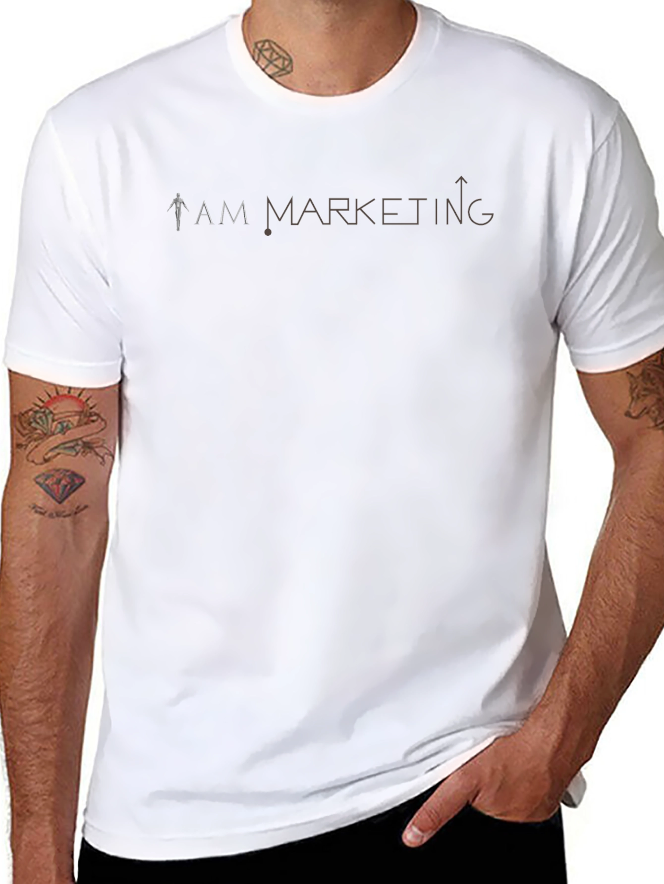 Black I Am Marketing Graphic T-Shirt - Trendy Unisex Tee view 8