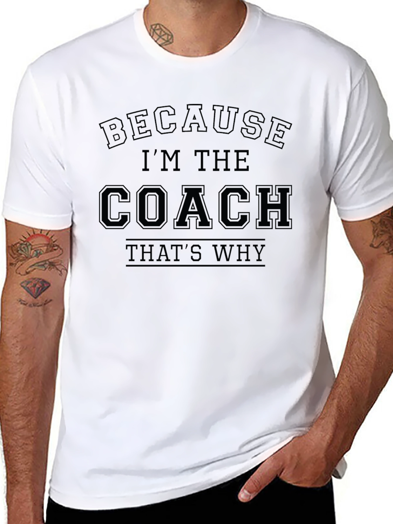Black Because I'm The Coach That's Why T-Shirt view 8