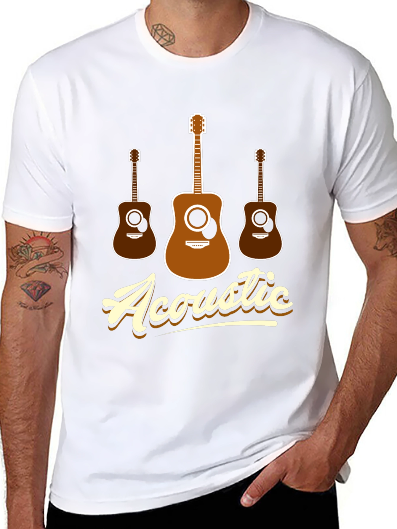 Acoustic Guitar T-Shirt - Music Lover Tee - 8