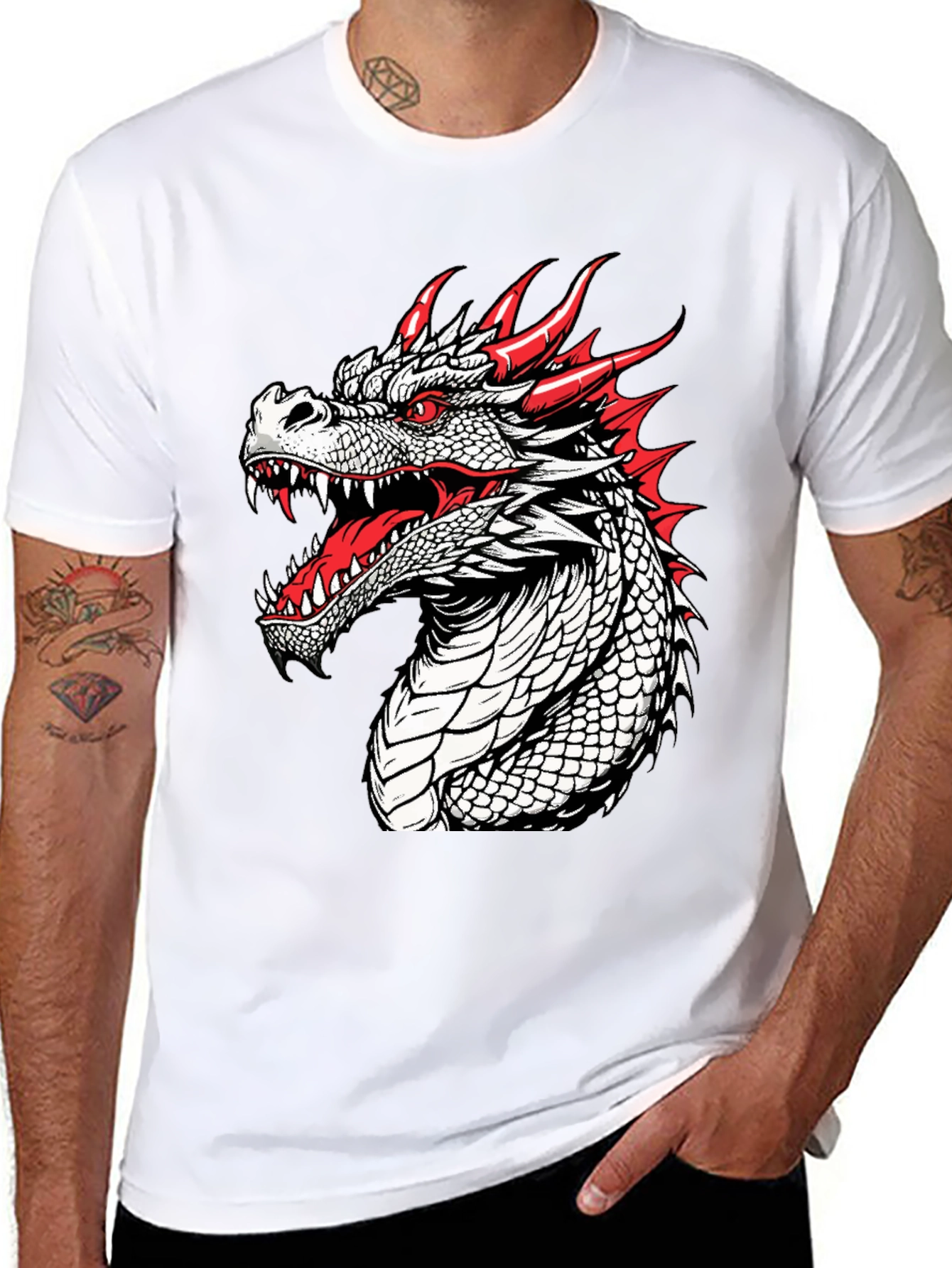 Black Dragon Graphic T-Shirt - Fierce and Bold Design view 8