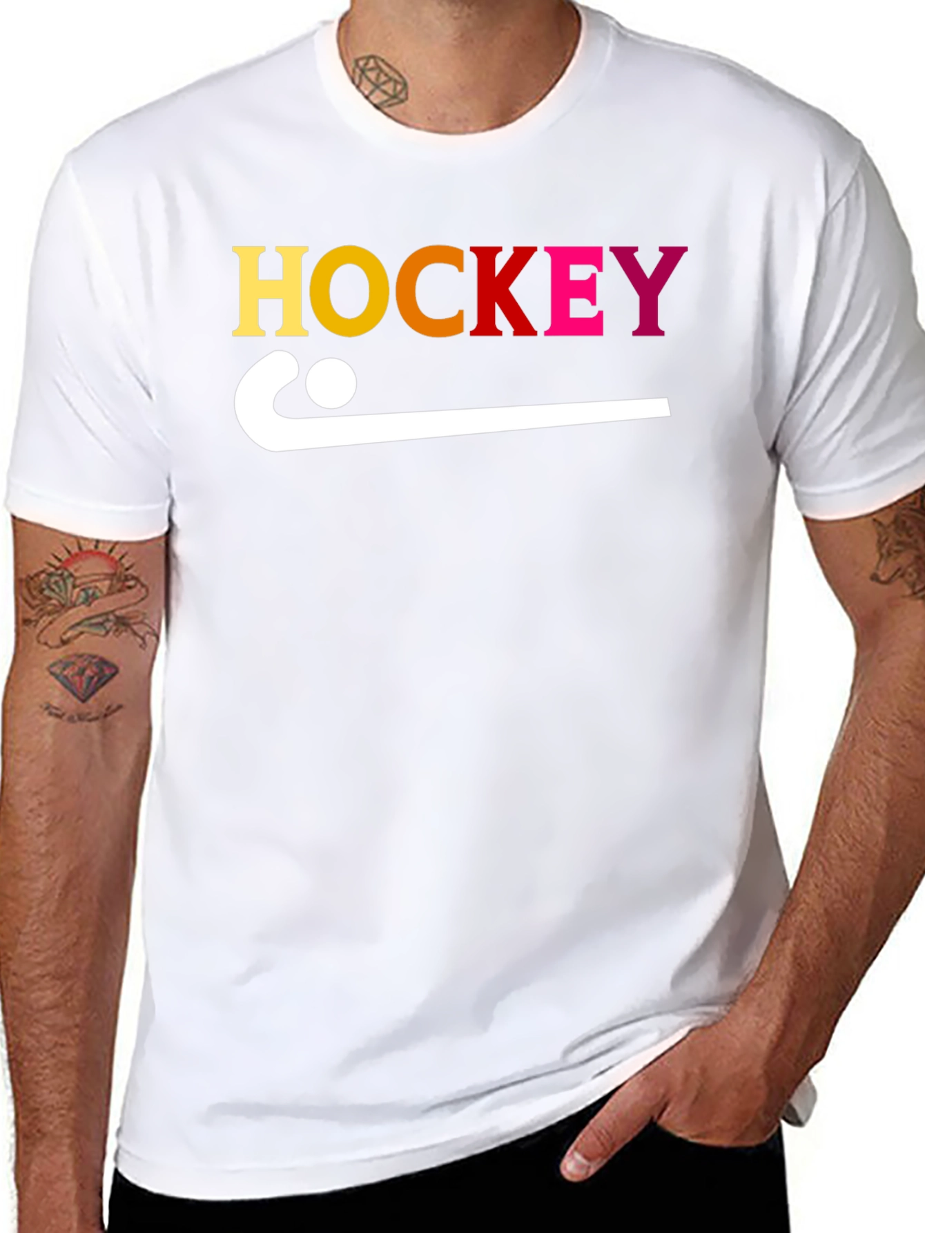 Black Hockey Stick Graphic Tee - Sporty Cotton T-Shirt view 8