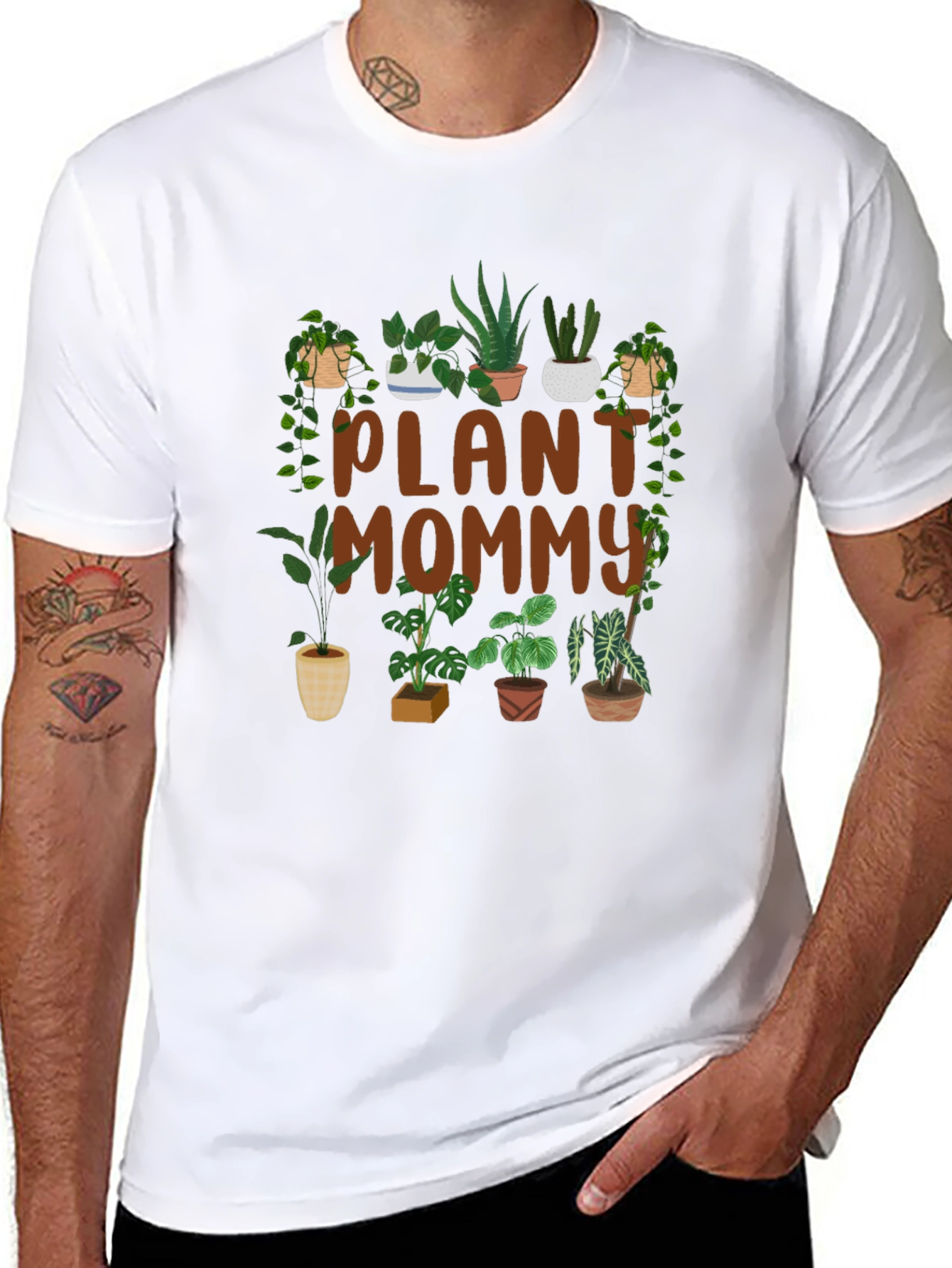 Black Plant Mommy Graphic T-Shirt view 8