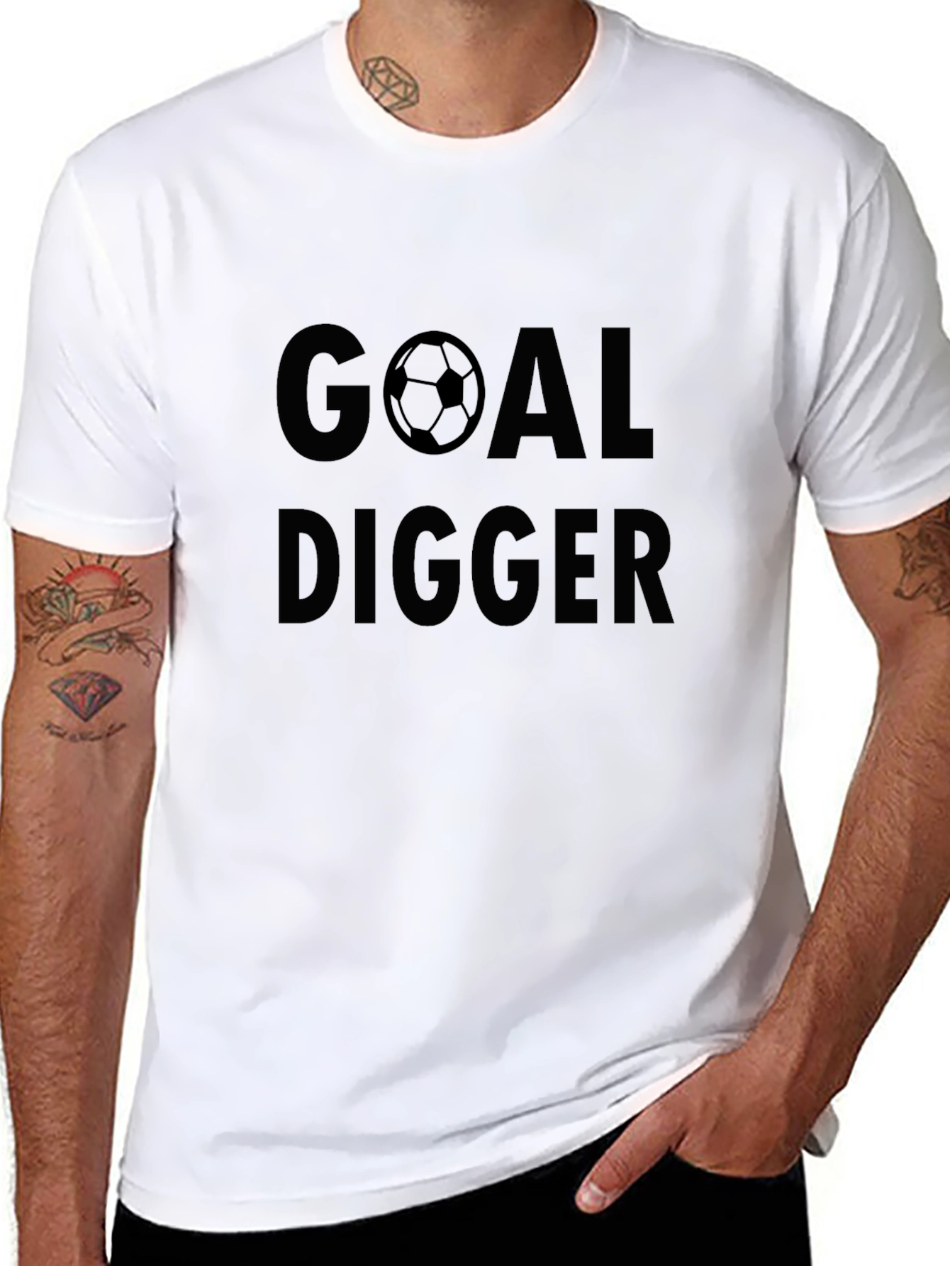 Black Goal Digger Graphic Tee - Soccer Inspired Humor T-Shirt view 8