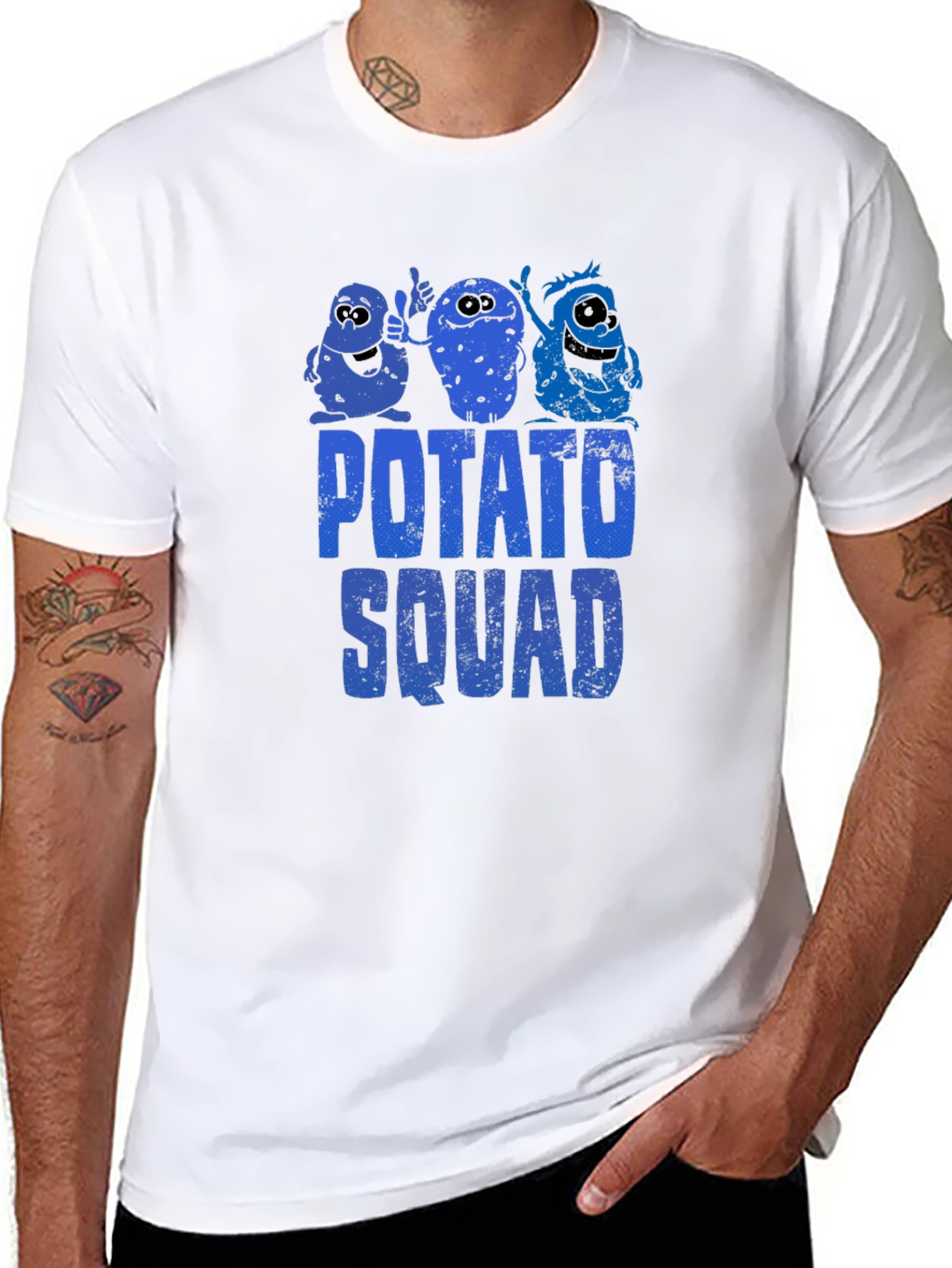 Black Potato Squad T-Shirt - Funny Cartoon Graphic Tee view 8