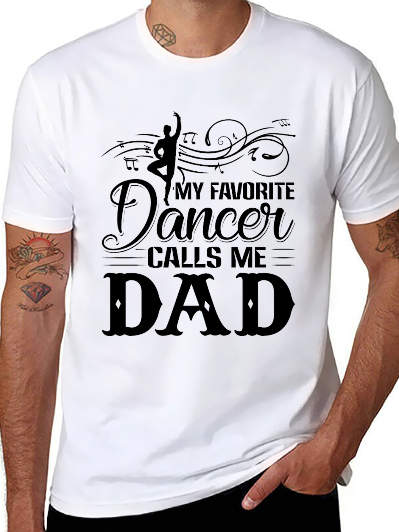 Black My Favorite Dancer Calls Me Dad T-Shirt view 8
