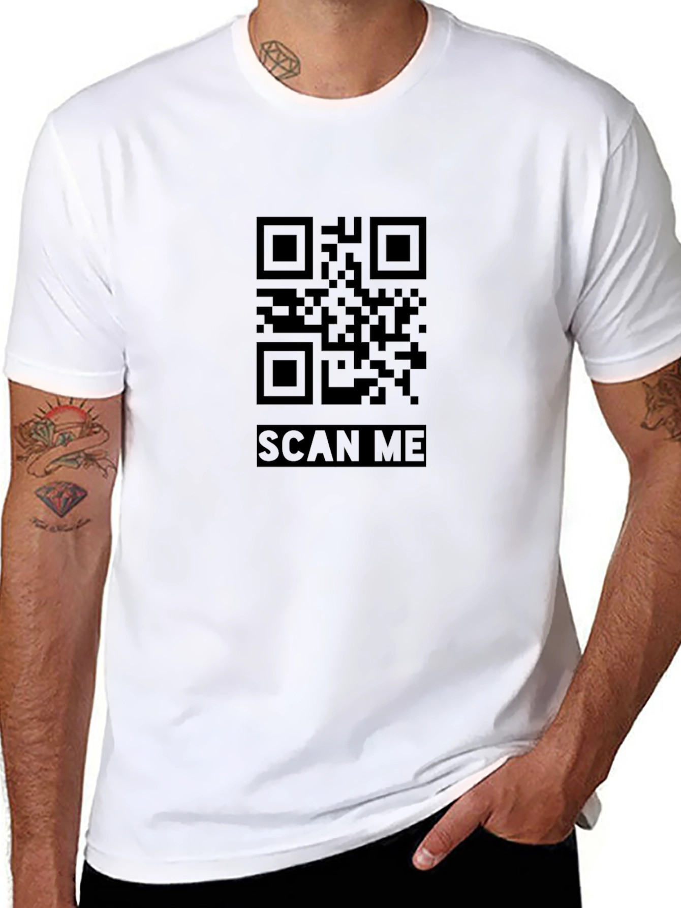 Black Scan Me QR Code Graphic Tee - Black view 8