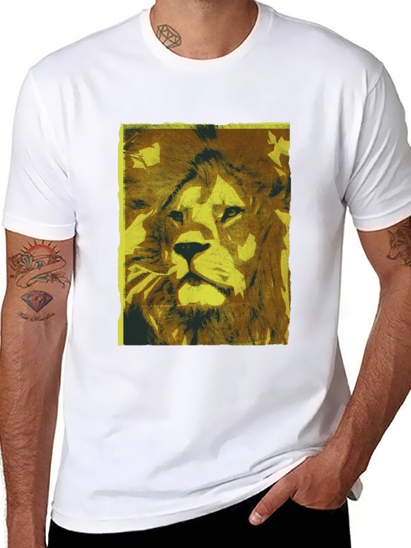 Black Lion Graphic Print Black T-Shirt view 8