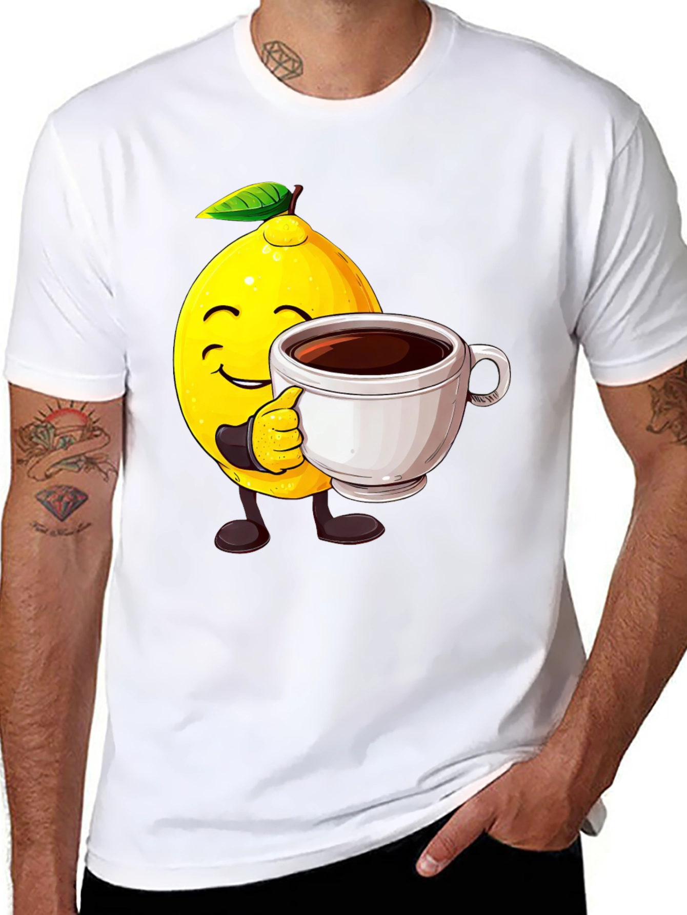 Black Lemon Coffee T-Shirt - Unique Graphic Tee view 8