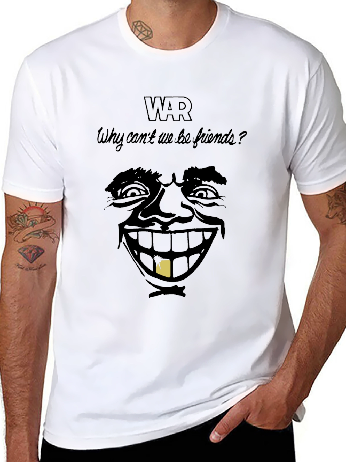 Black War Why Can't We Be Friends T-Shirt view 8