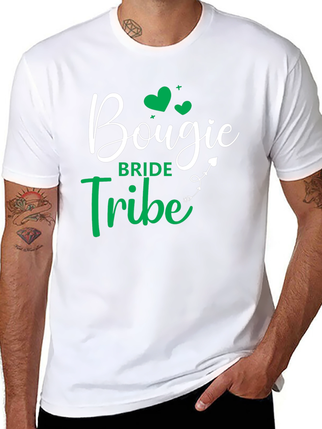 Black Bougie Bride Tribe T-Shirt - Black Crew Neck view 8