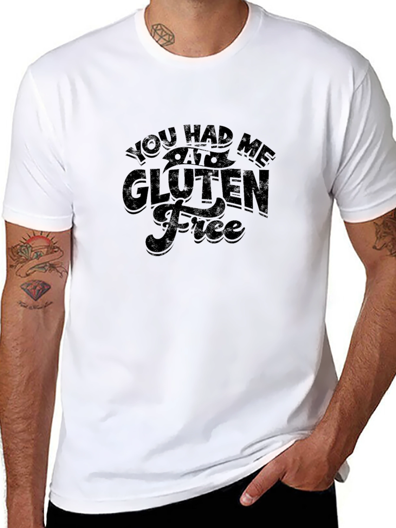 Black Gluten Free Humor Tee - You Had Me At Gluten Free view 8