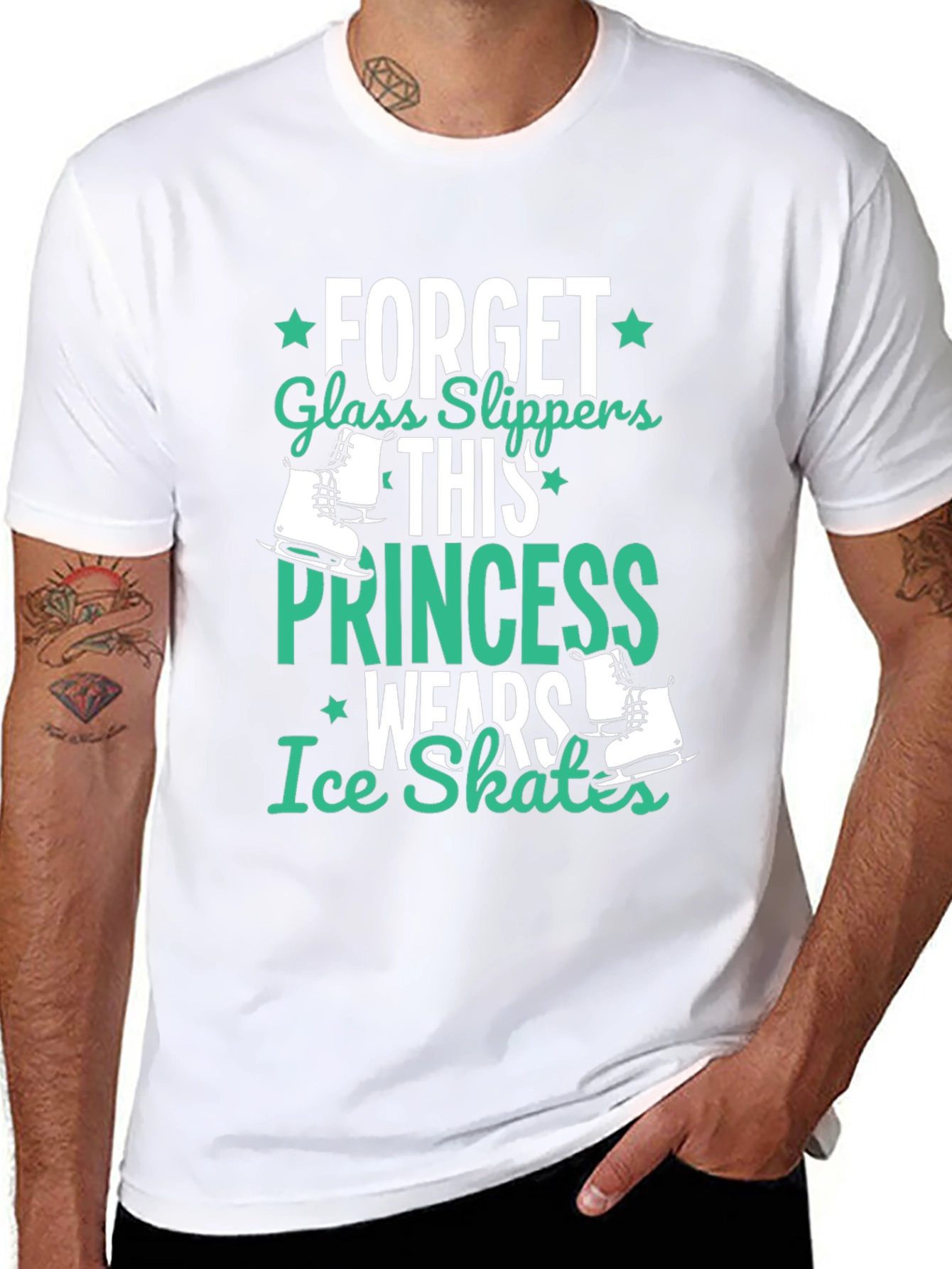 Black Ice Skates Princess Black T-Shirt view 8