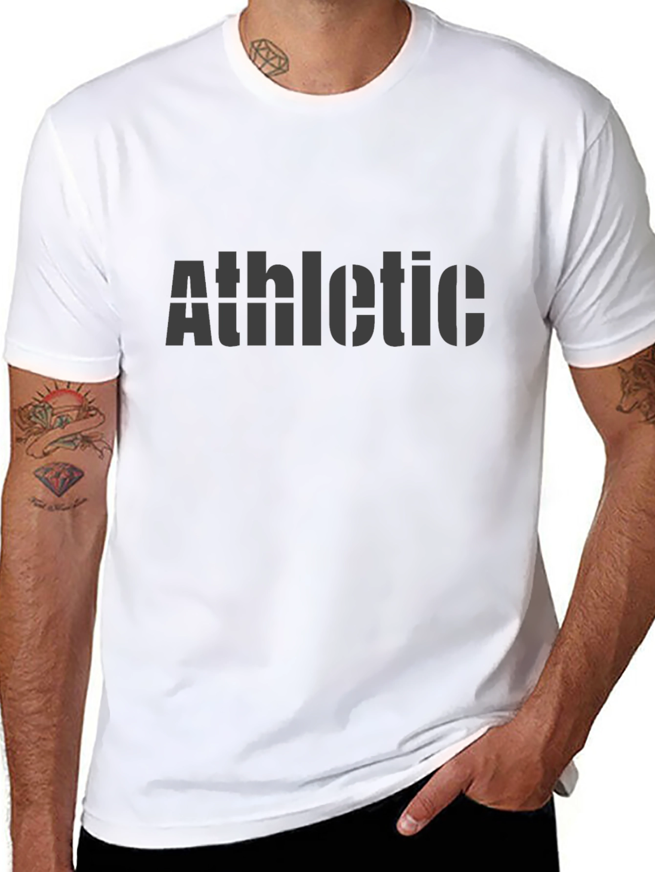 Black Athletic Stencil Tee - Mens Activewear view 8