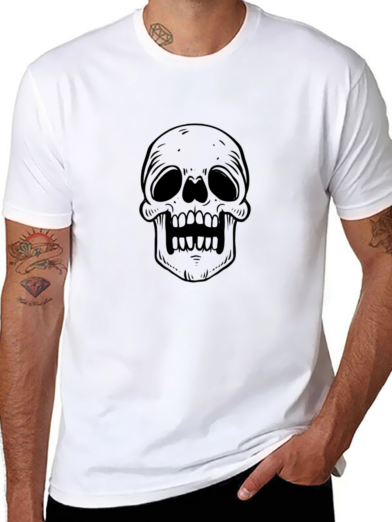 Black Skull Graphic Black T-Shirt - Edgy Style view 8