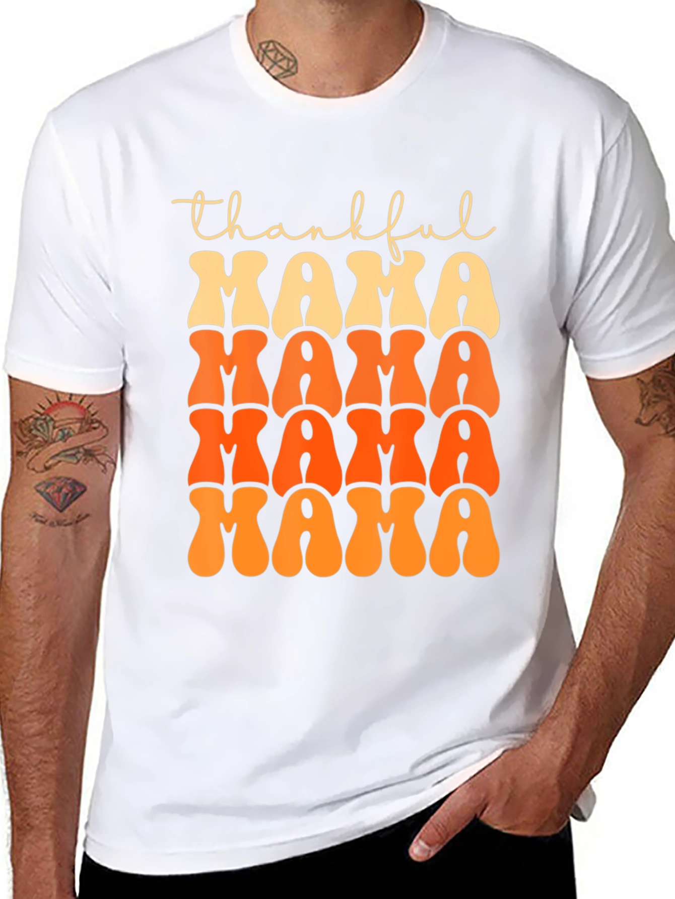Black Thankful Mama T-Shirt - Fall Festive Tee view 8