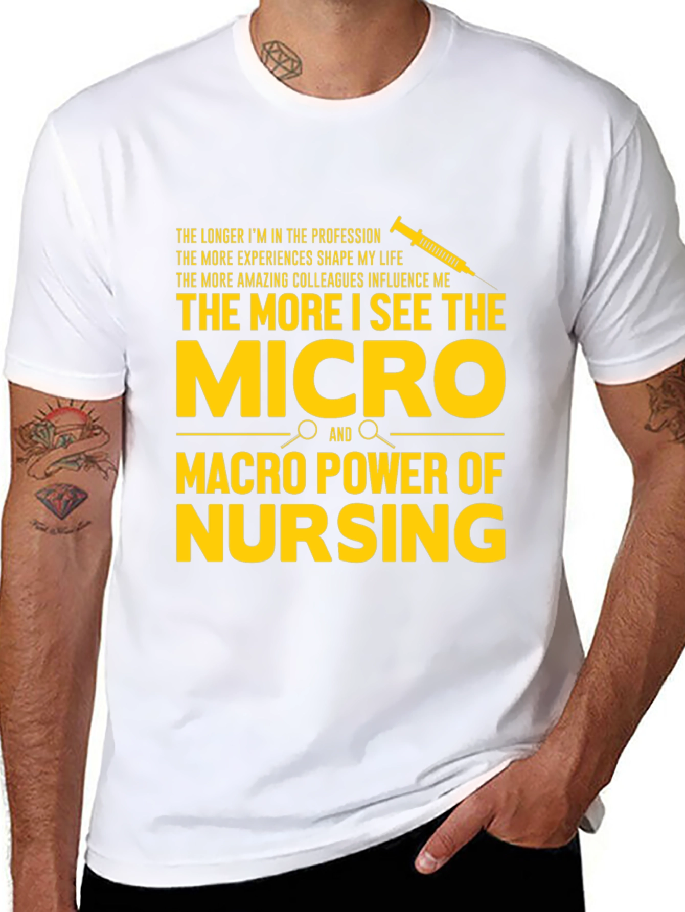 Black Nursing Power T-Shirt - Micro & Macro Appreciation view 8