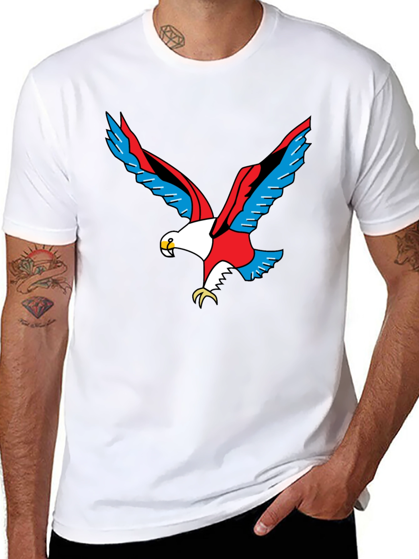 Black Bold Eagle Graphic Black T-Shirt view 8