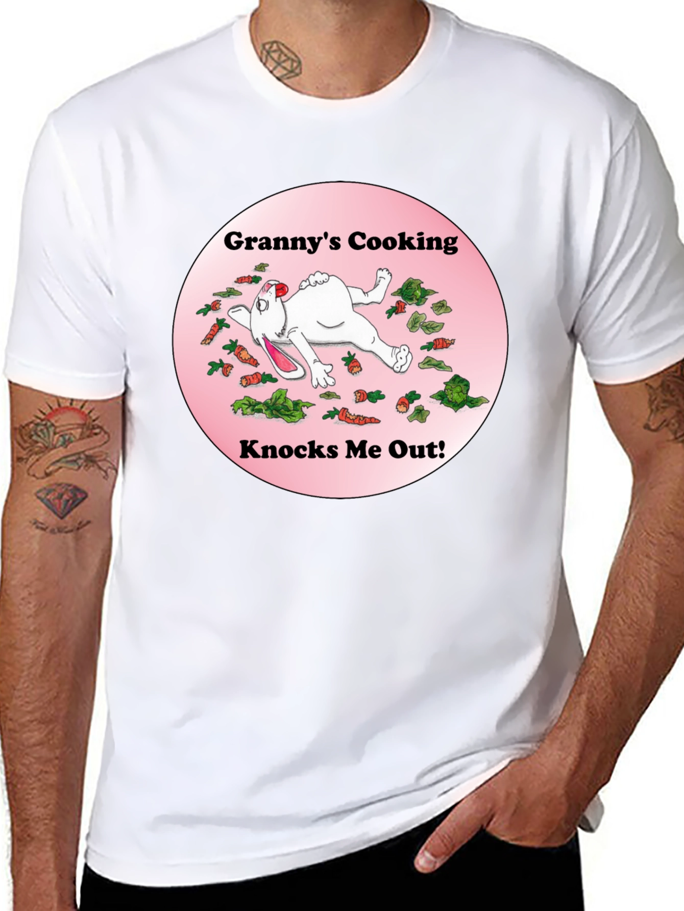 Black Granny's Cooking T-Shirt Funny Rabbit view 8