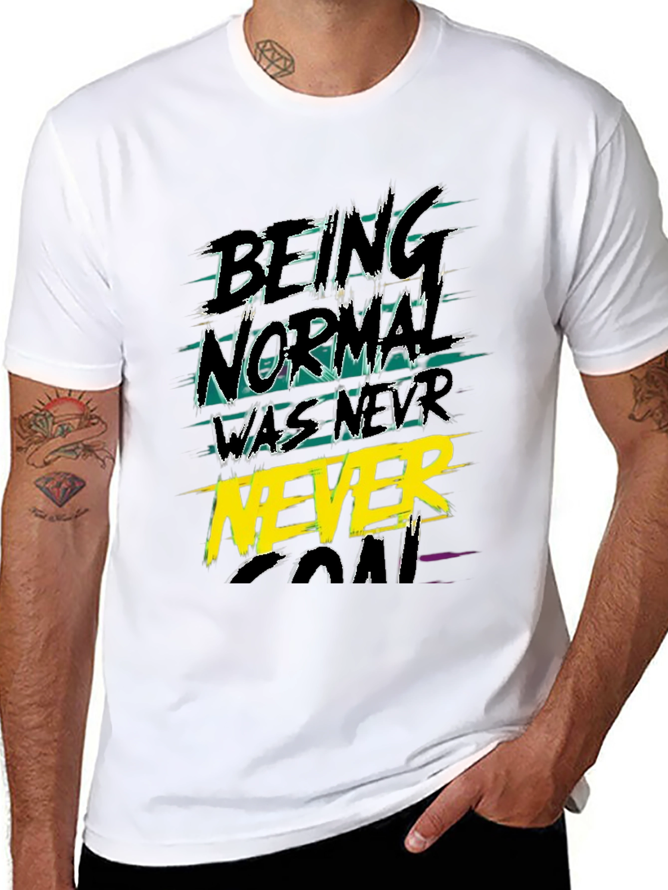 Black Being Normal Was Never The Goal Graphic Tee view 8
