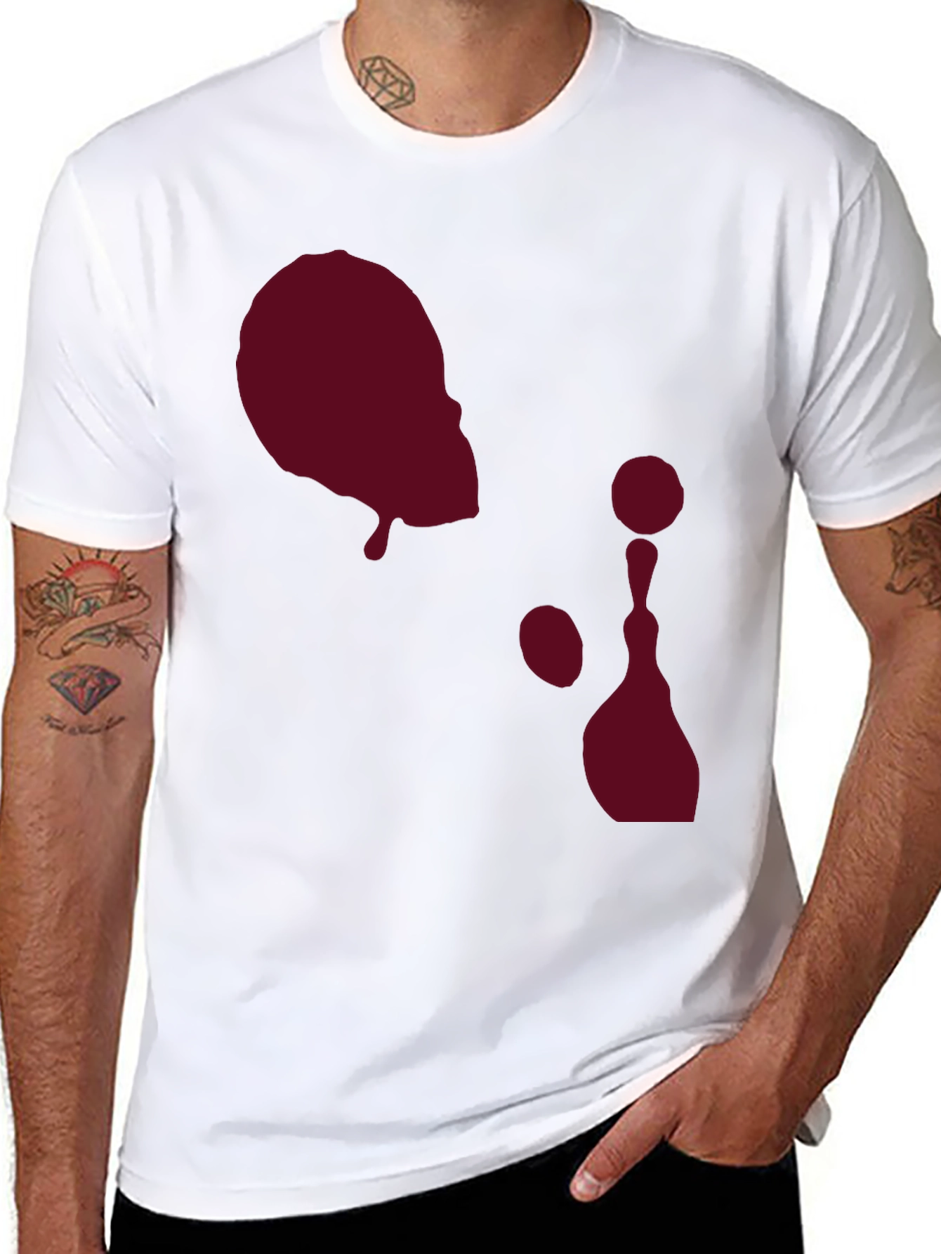 Black Abstract Graphic Print Crew Neck T-Shirt view 8