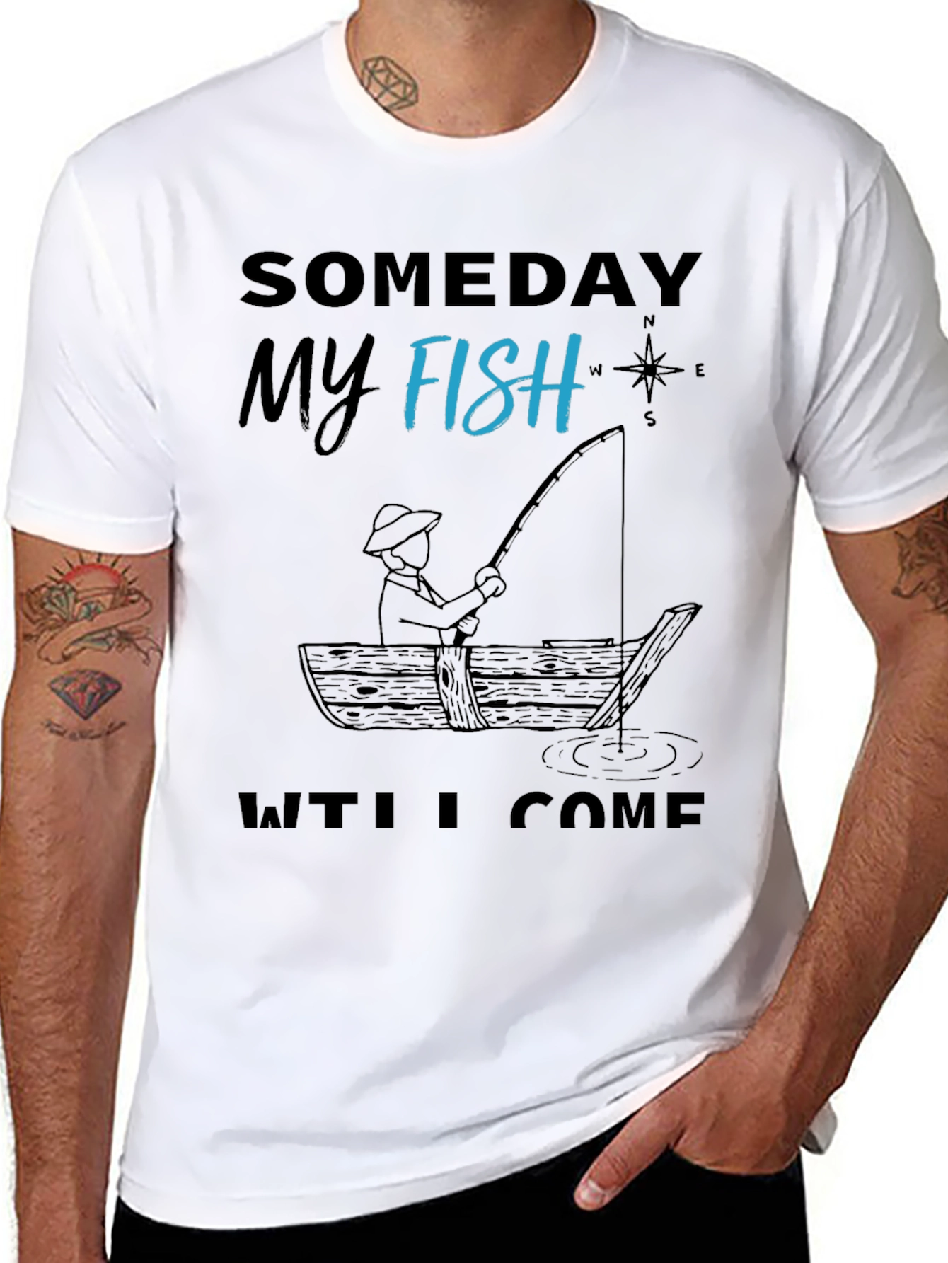 Black Someday My Fish Will Come T-Shirt view 8