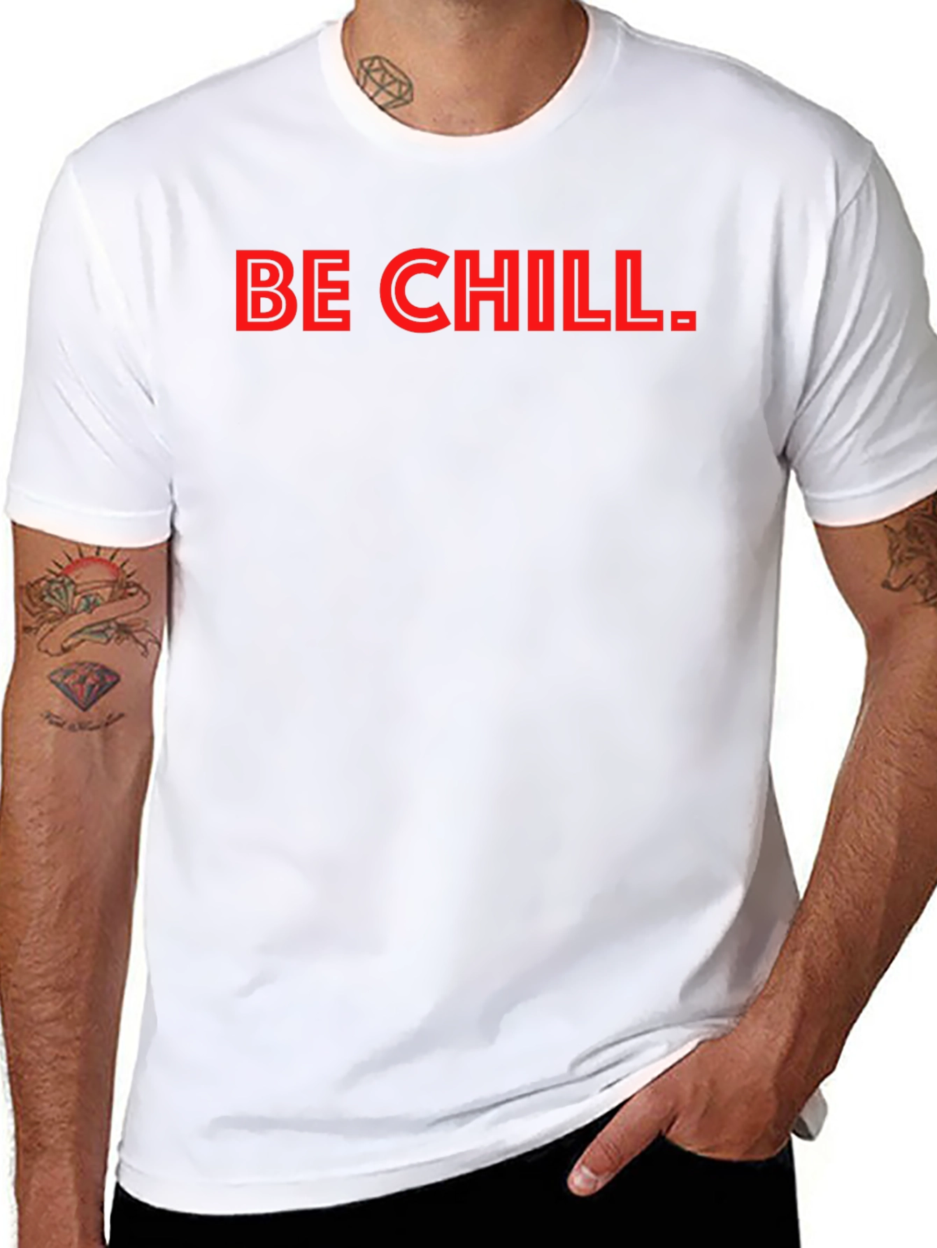 Black Be Chill T-Shirt - Mens Black Graphic Tee view 8