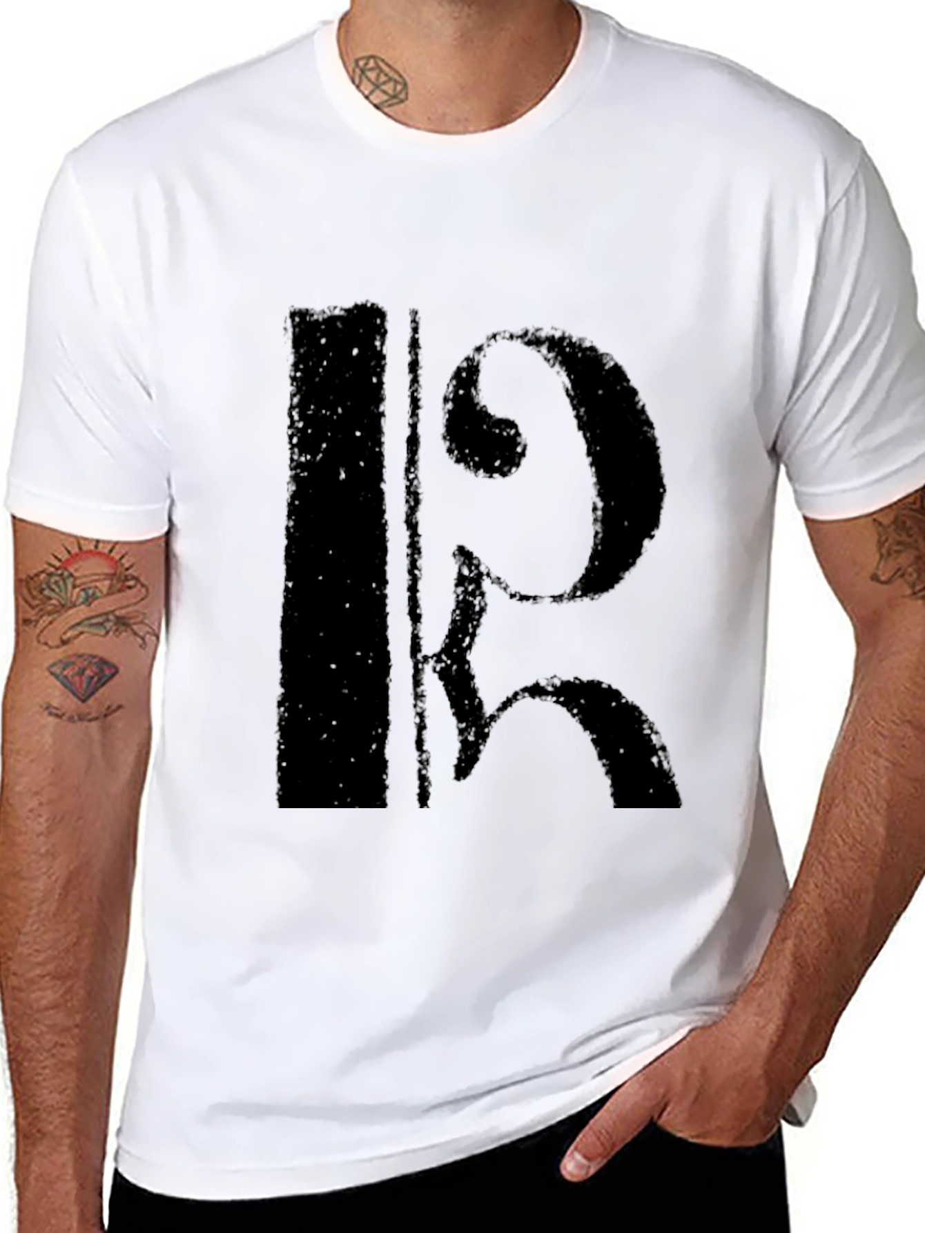 Black Black Alto Clef Music T-Shirt view 8