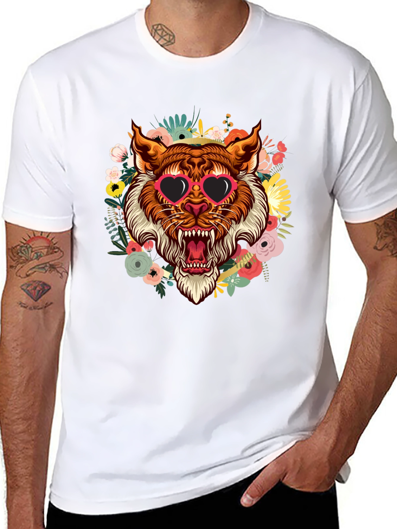 Black Tiger Floral T-Shirt view 8