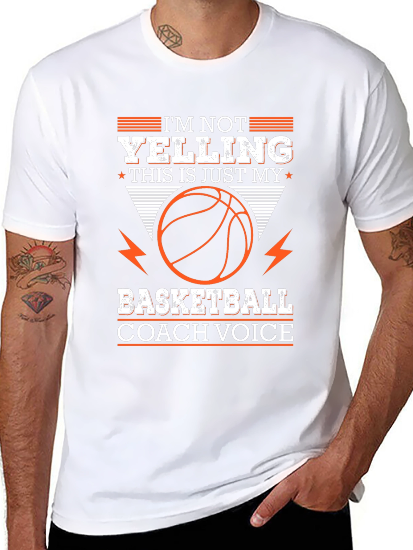 Black Basketball Coach Voice Graphic Tee view 8