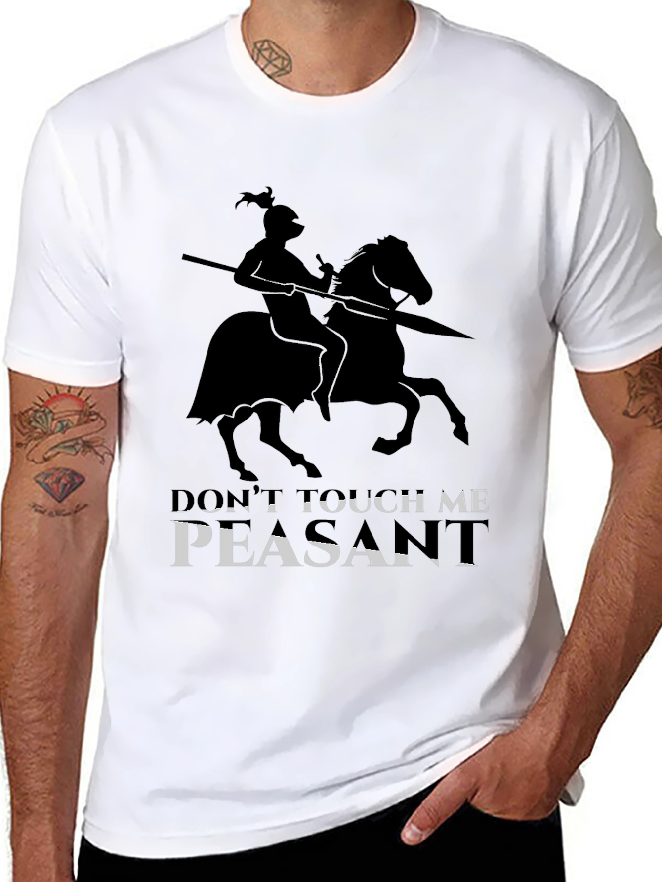 Black Don't Touch Me Peasant Black T-Shirt view 8