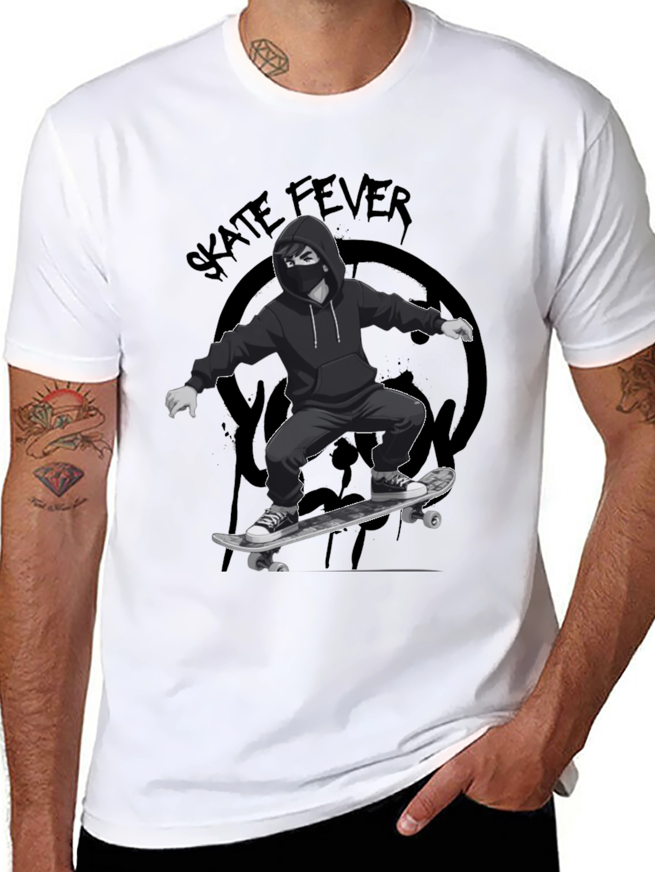 Skate Fever Graphic T-Shirt - Cool Skater Design - 8