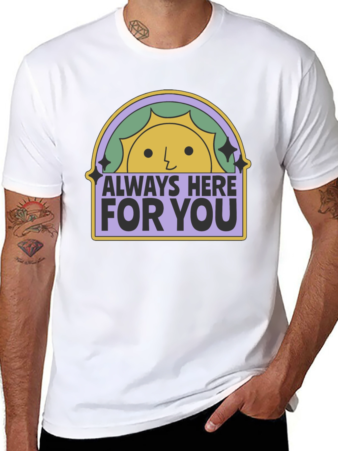 Black Always Here For You Graphic T-Shirt view 8