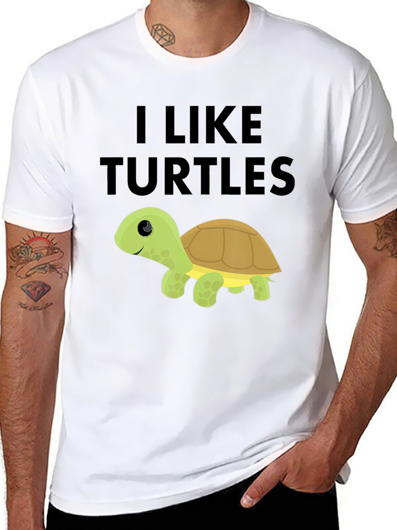 Black I Like Turtles Black T-Shirt view 8