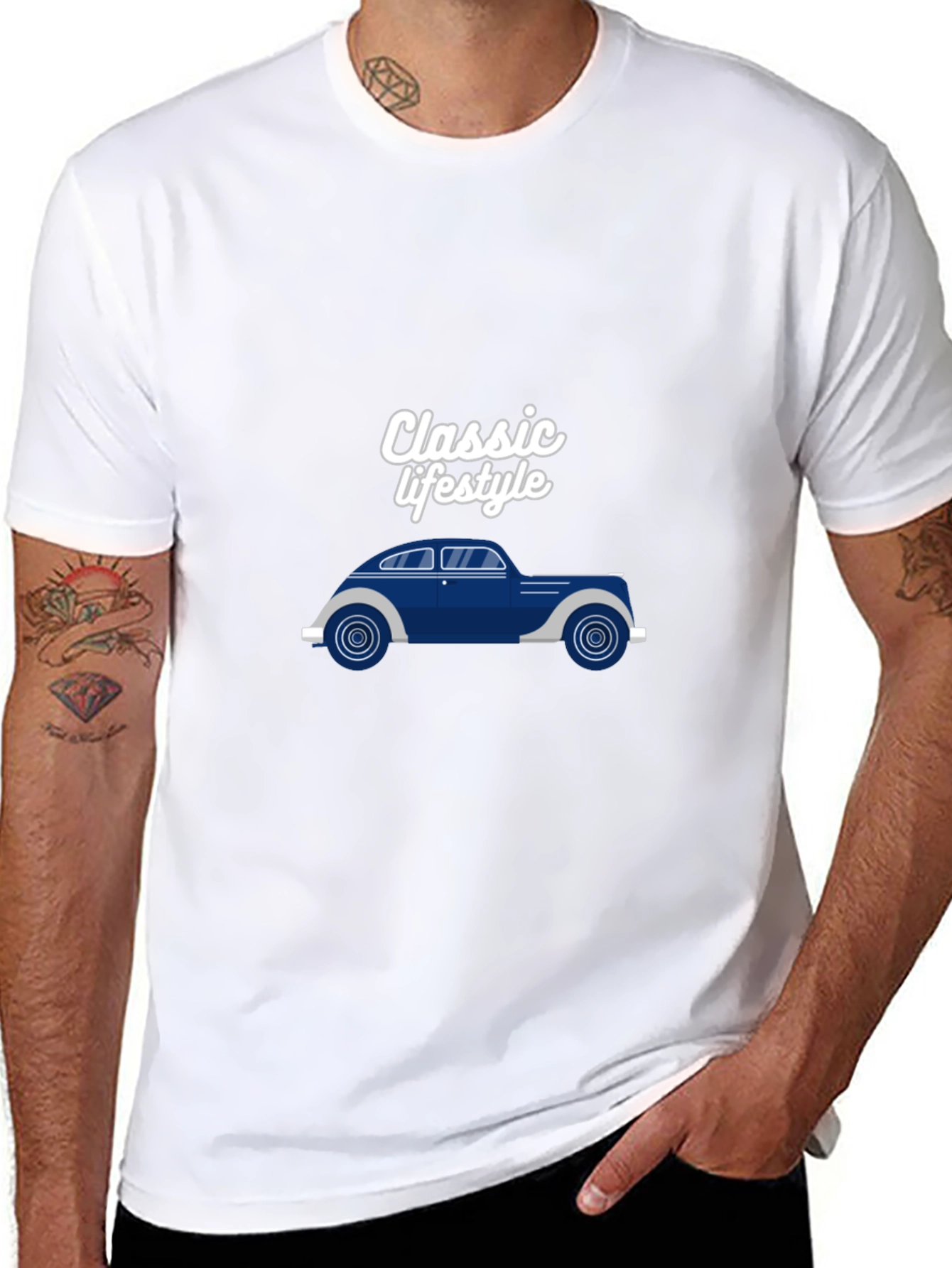 Black Classic Lifestyle Car Graphic Black T-Shirt view 8