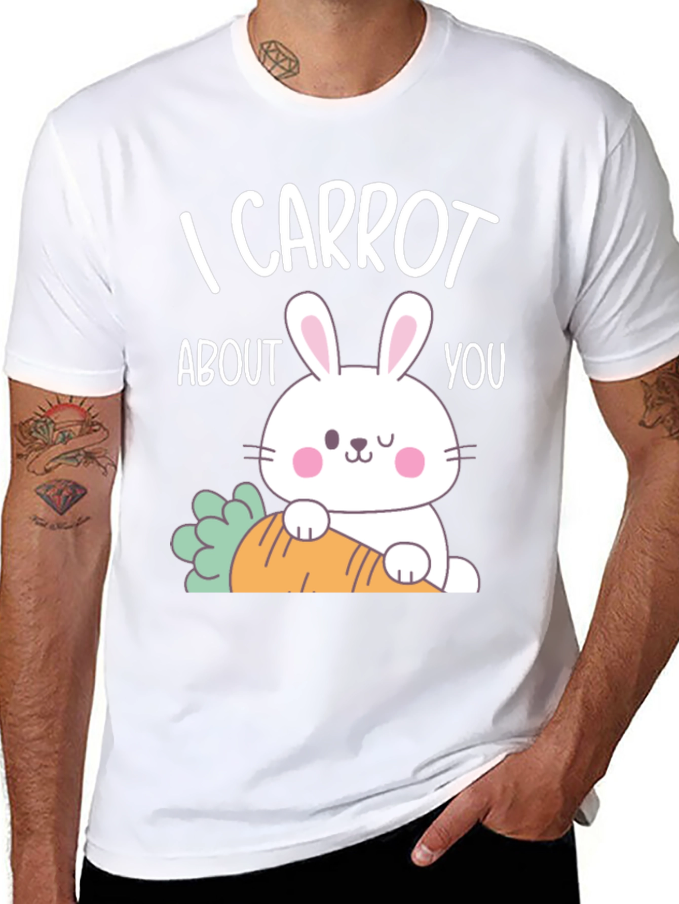 Black I Carrot About You Bunny T-Shirt view 8