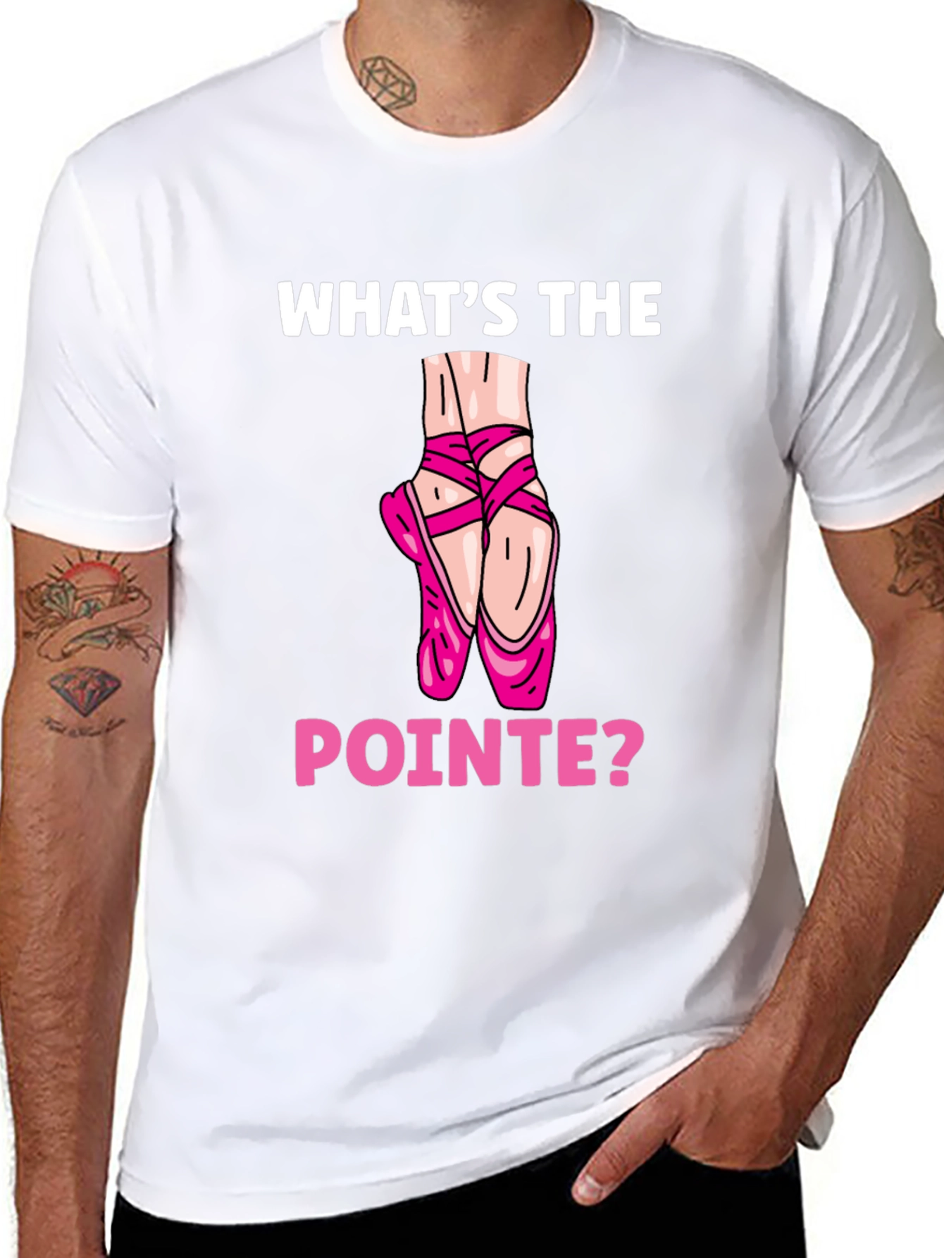 Black What's the Pointe? Ballet Lover T-Shirt view 8