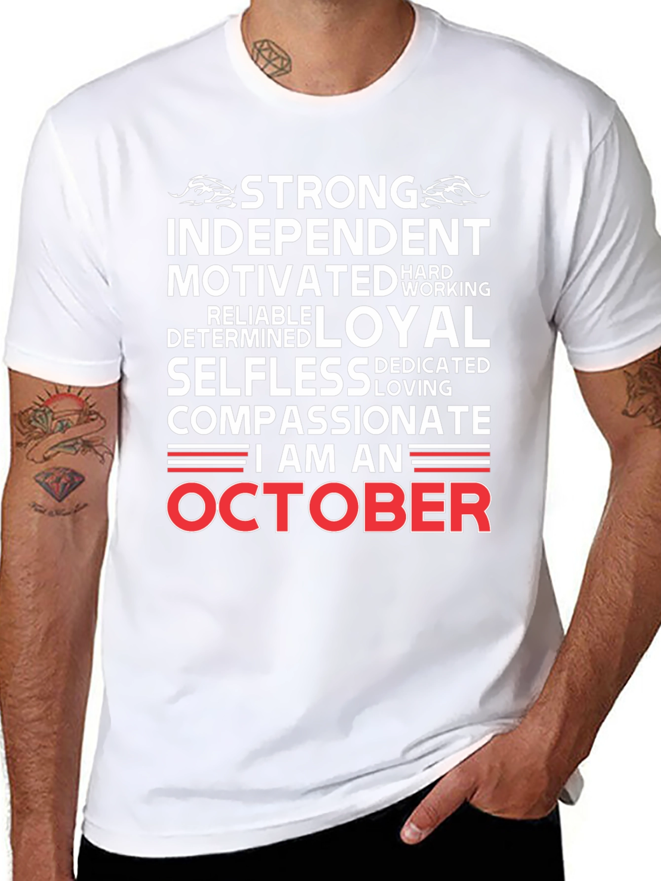 Black October Birthday T-Shirt - Strong, Independent & Loyal view 8