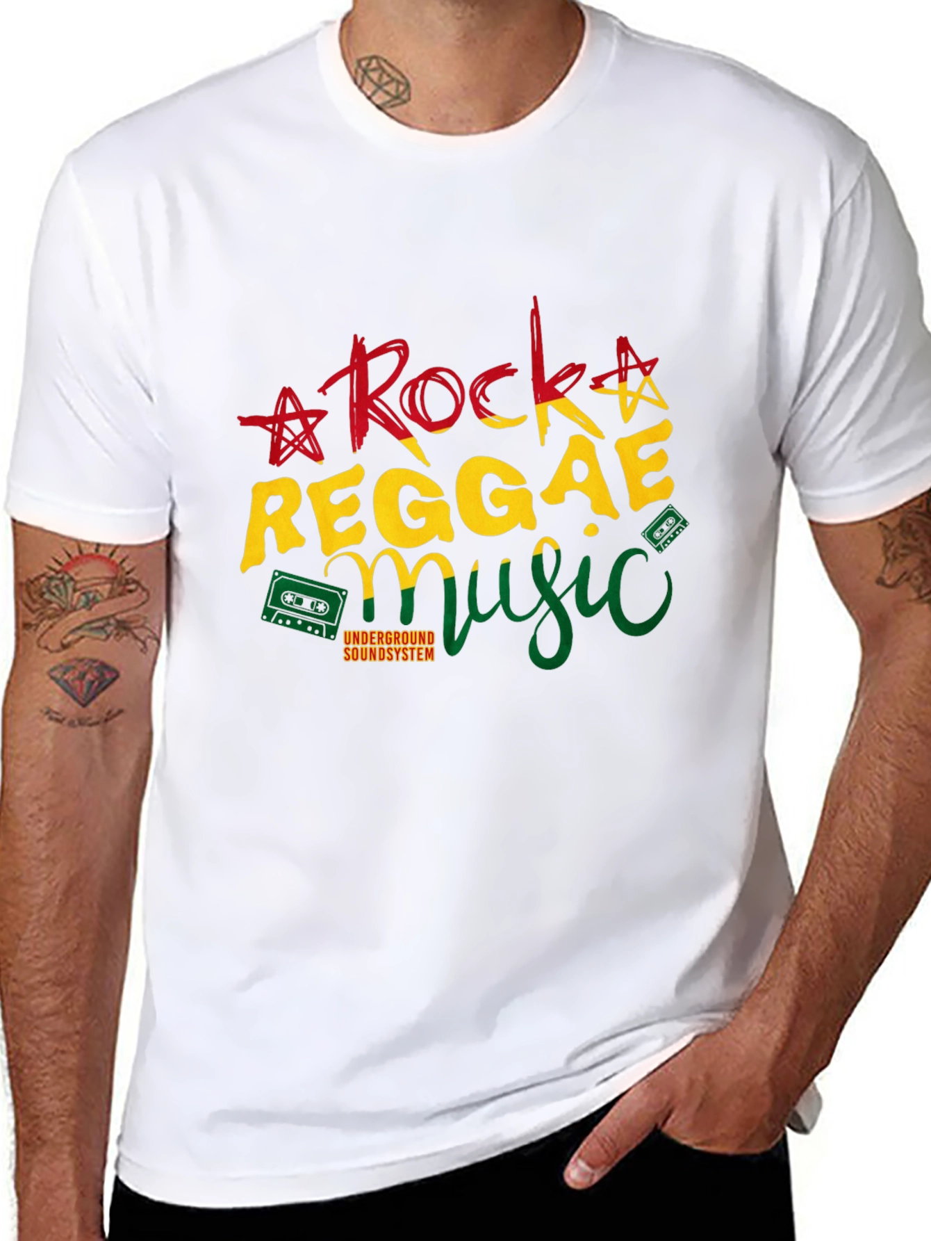 Black Rock Reggae Music T-Shirt view 8