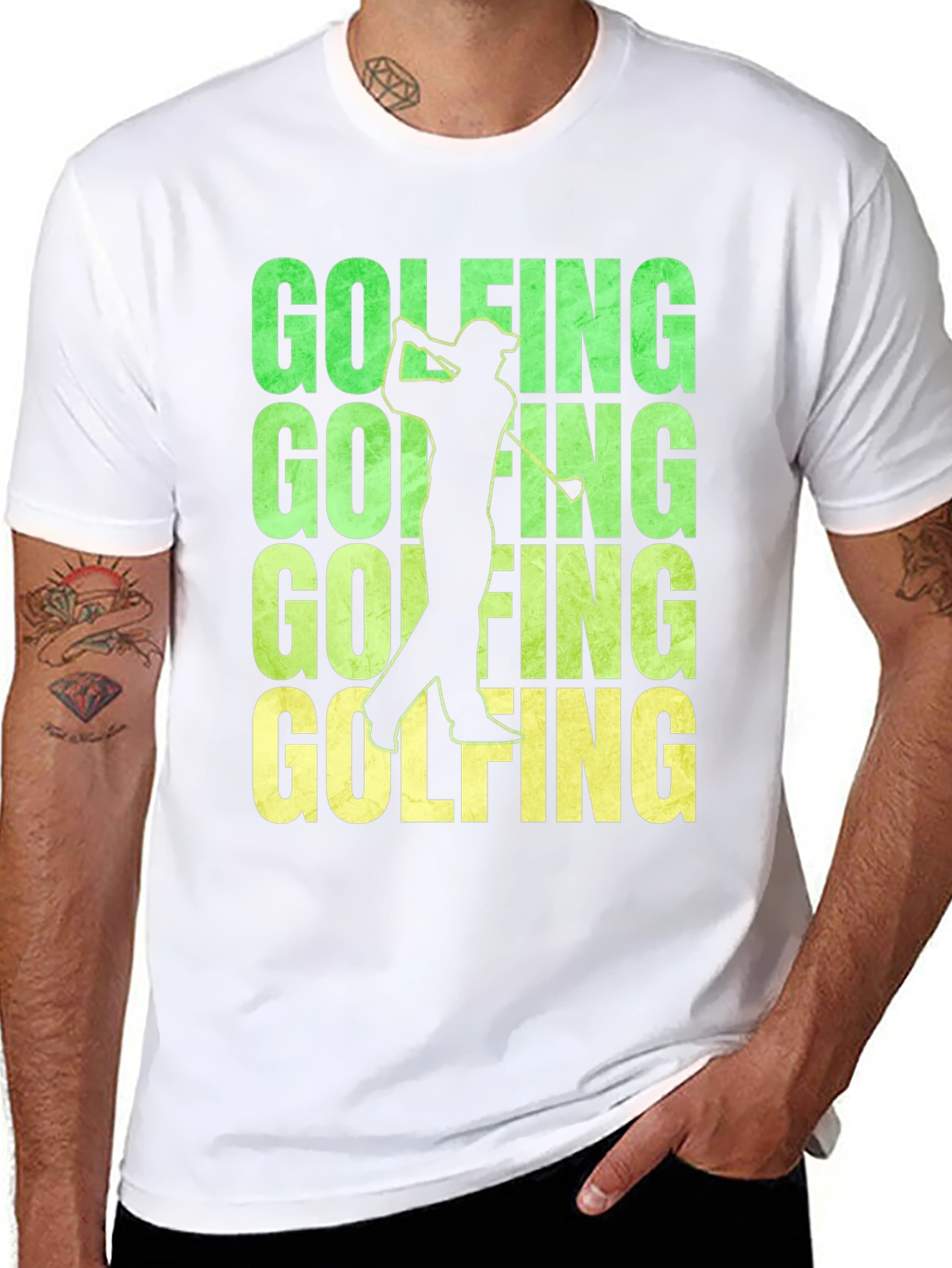 Black Golfing T-Shirt - Fun Golfer Design view 8