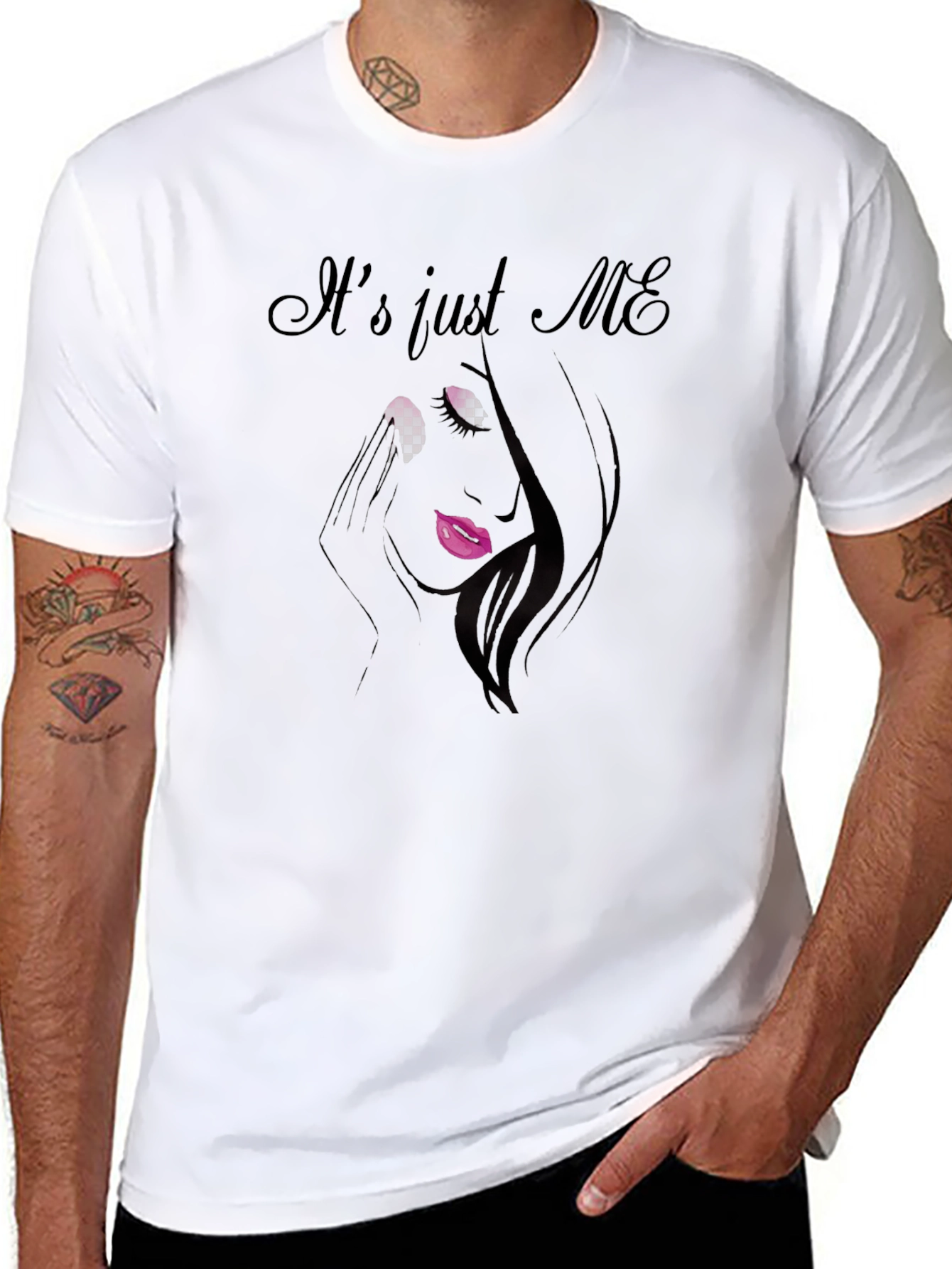Black It's Just Me Graphic T-Shirt - Unisex Black Tee view 8