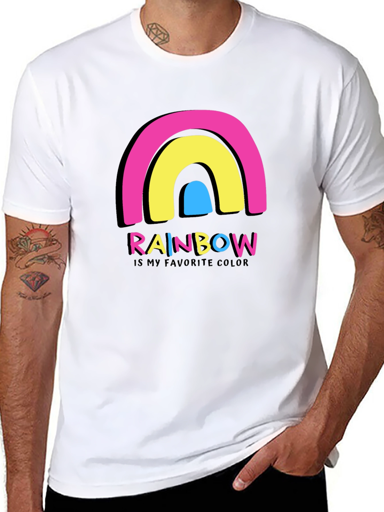 Black Rainbow Is My Favorite Color Graphic T-Shirt view 8