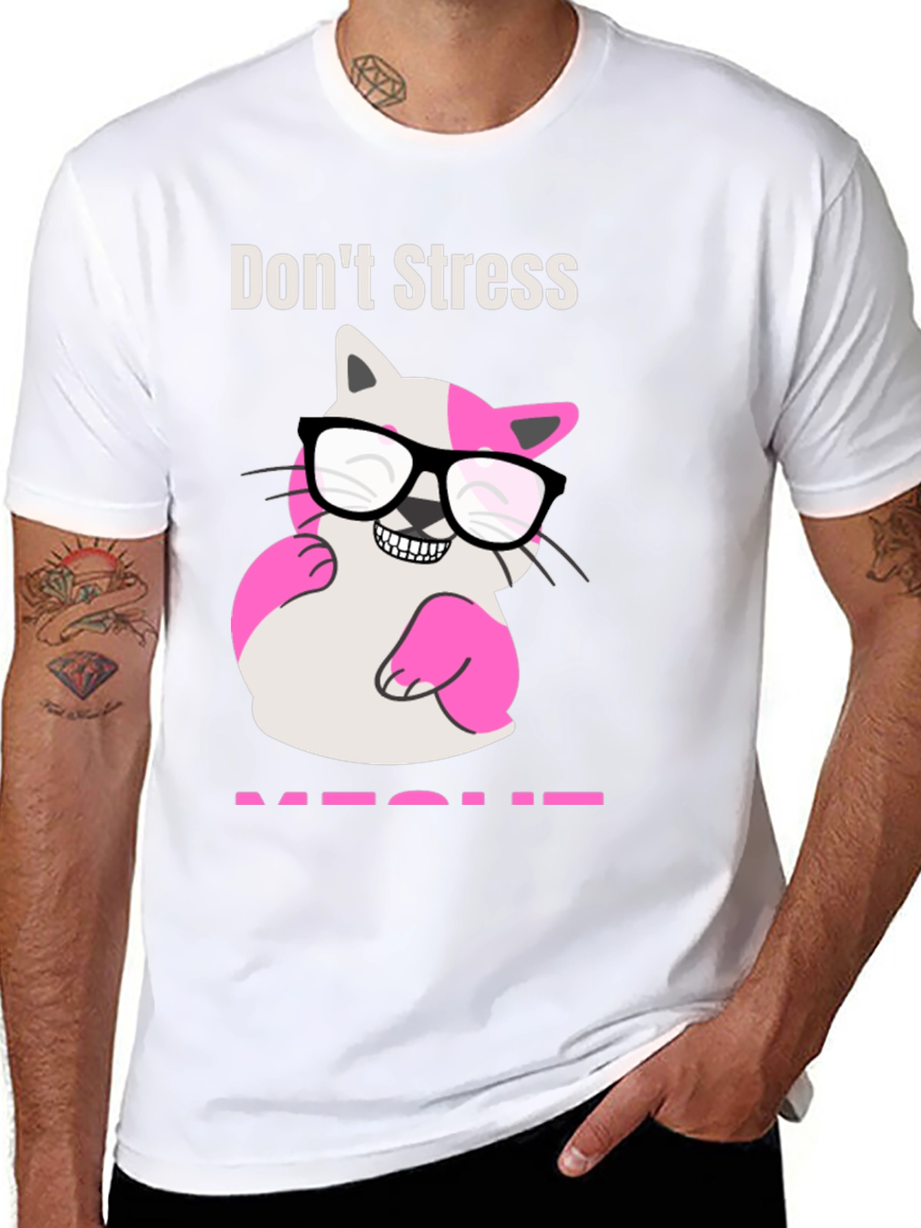 Black Don't Stress MEOWT T-Shirt view 8