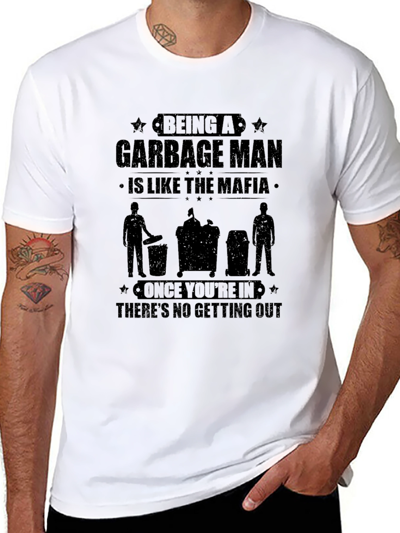 Black Garbage Man Mafia T-Shirt view 8