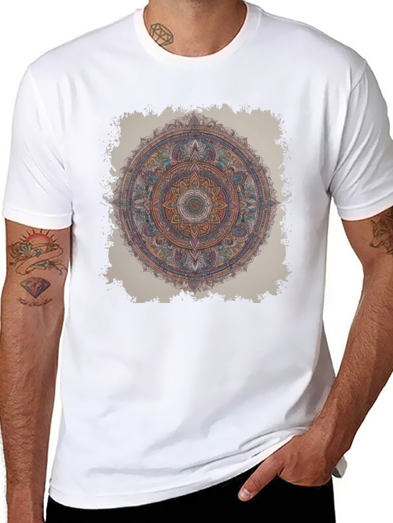 Black Mandala Graphic T-Shirt - Artistic Design Tee view 8