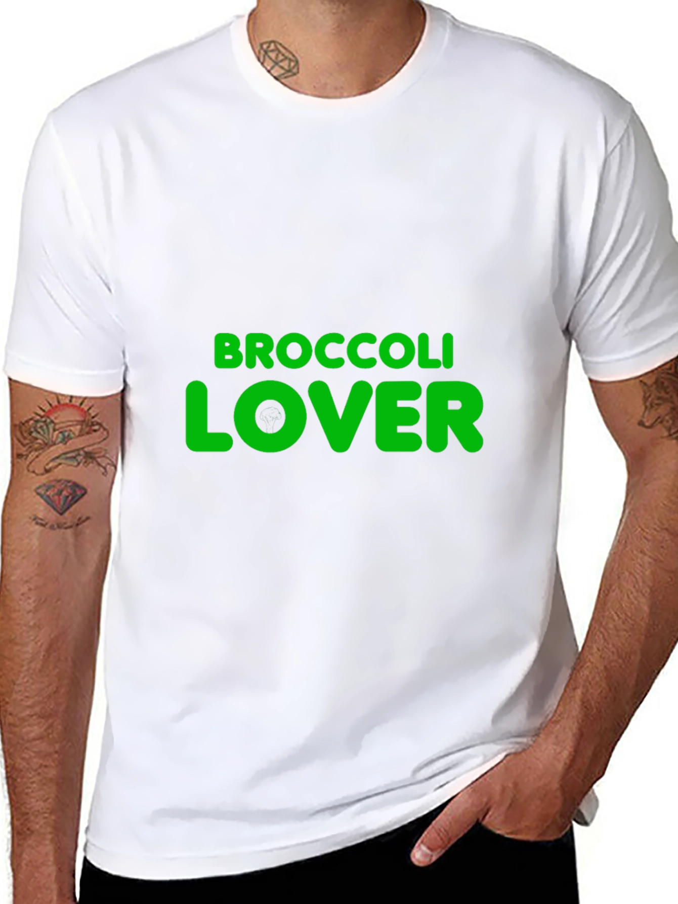 Black Broccoli Lover Graphic T-Shirt - Black view 8