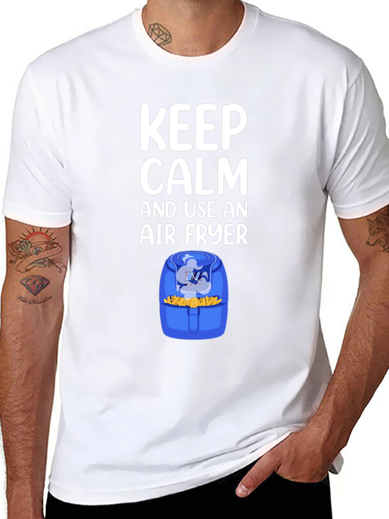 Black Keep Calm and Use an Air Fryer T-Shirt view 8