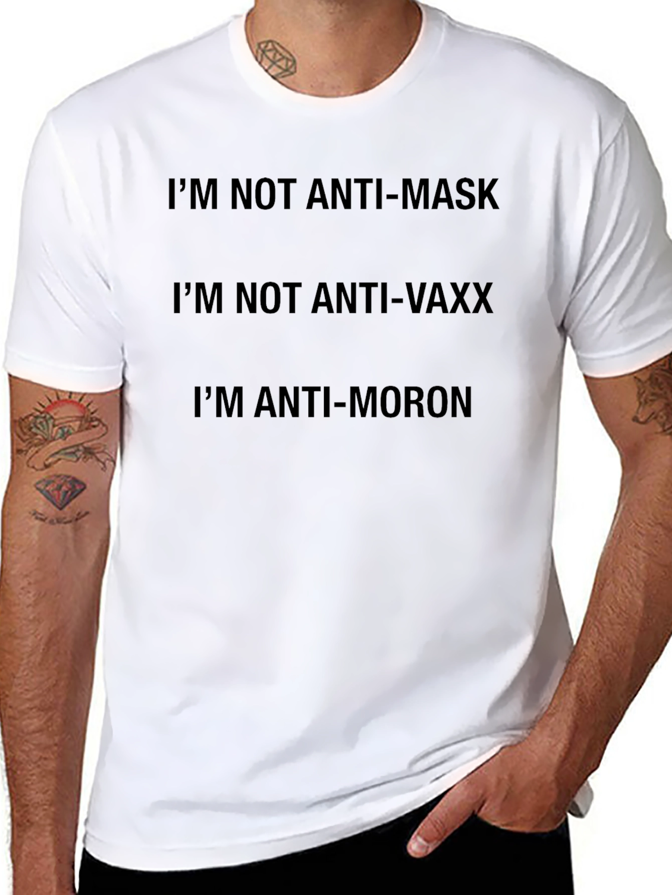 Black Anti-Moron Graphic T-Shirt view 8